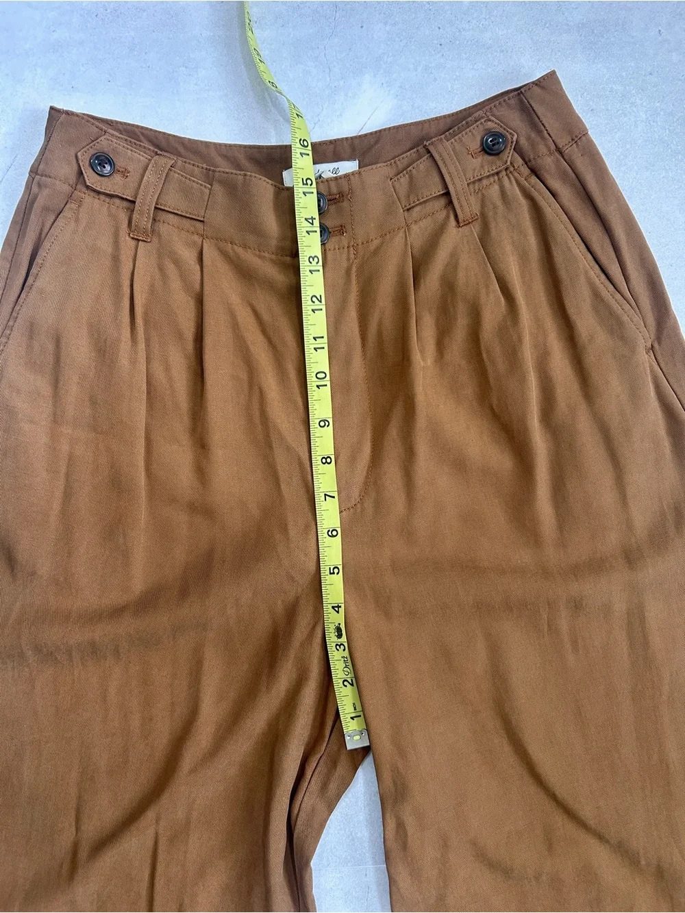 Madewell Harlow High Rise Wide Leg Trouser Pants in Acorn / Warm Brown Size 4 - Picture 15 of 16